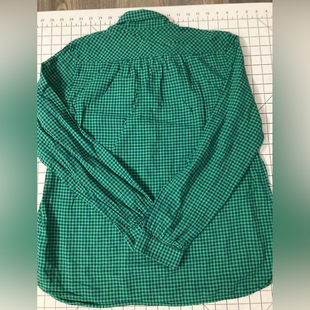 J. Crew Women’s Size 10 Blue/Green Checkered Button Down Shirt - Picture 7 of 8
